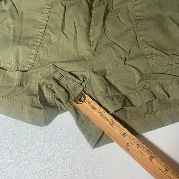 JANE AND DELANCEY WOMENS SMALL PAPER BAG SHORTS OLIVE ARMY GREEN CARGO - Picture 8 of 15